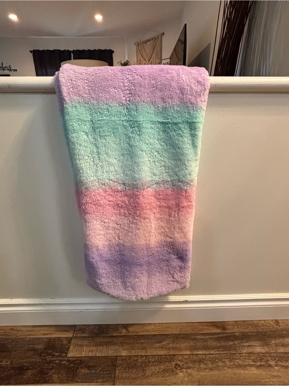 Plush Ombre Pastel Throw Blanket - Lavender, Mint, Peach 5’ x 4’ Isaac Mizrahi